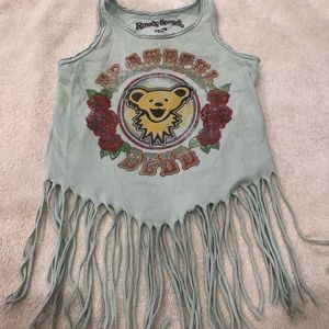 Rowdy Sprout Grateful Dead kids fringe tank